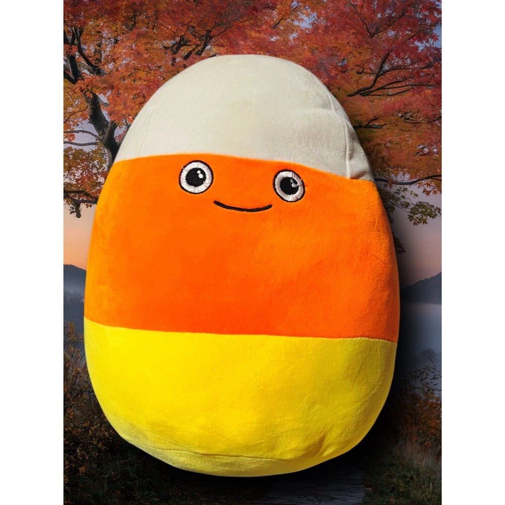 Large Candy Corn Plush Pillow β Halloween Fall Decor